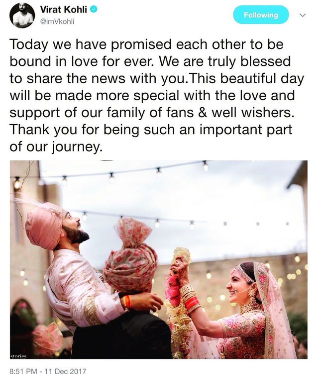 विराटचे ट्वीट..