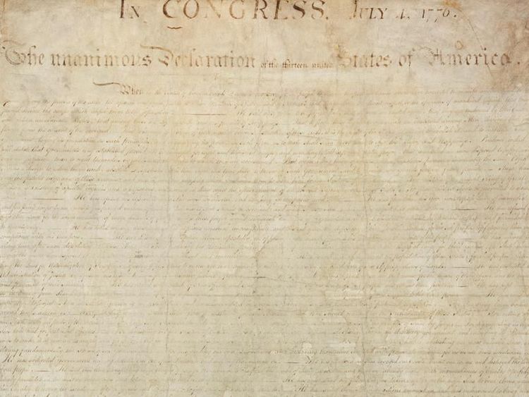 ५. अमेरिकेच्या स्वातंत्र्याचं घोषणापत्र