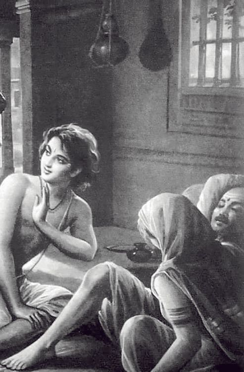 महाराष्ट्राच्या कुळदैवताला म्हणजे पंढरीच्या विठोबाला विटेवर स्थापन करणार्‍या पुंडलीकाचे हे चित्र बघा !! 