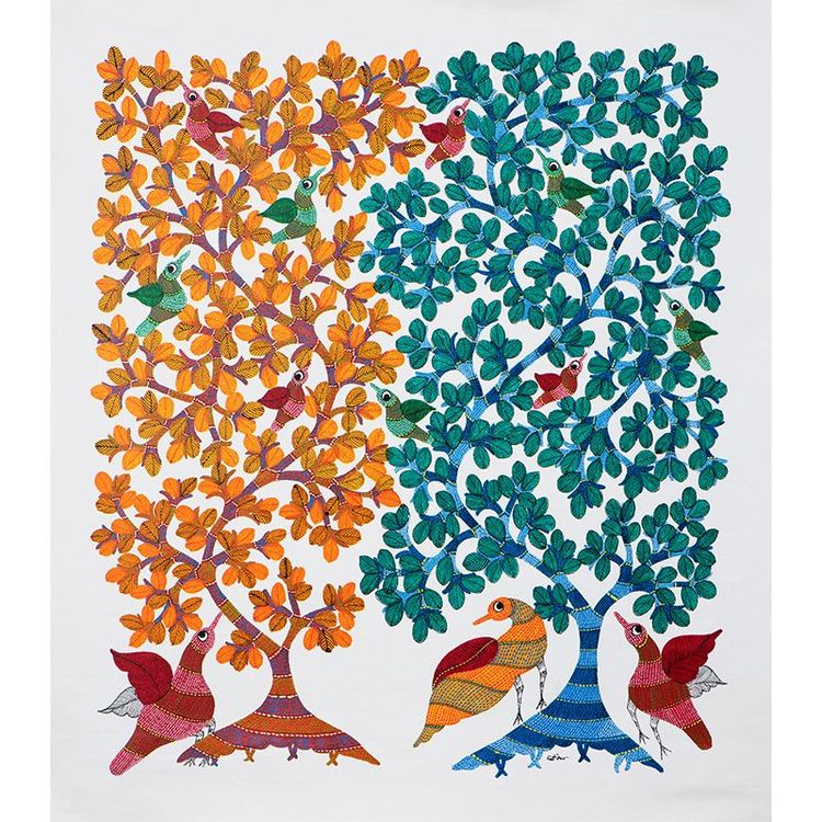 ३. गोंड चित्रकला: