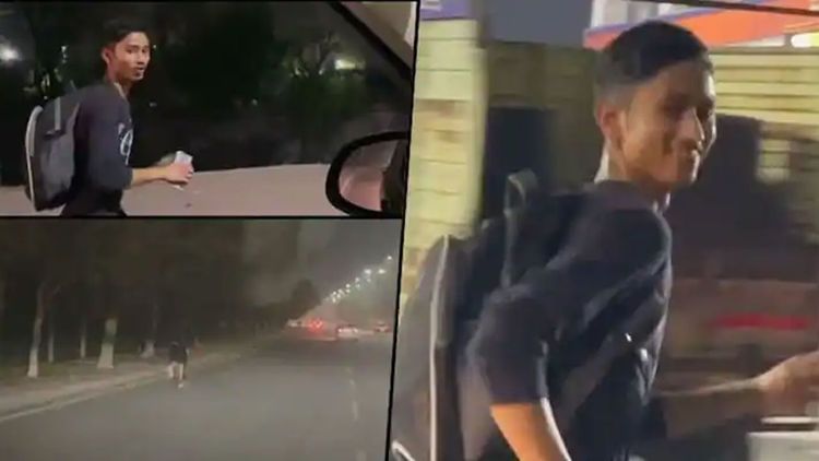 नोएडाच्या रस्त्यावर रात्री १२ वाजता धावणारा मुलगा!!! त्याला सगळीकडून कशासाठी मदत येत आहे?