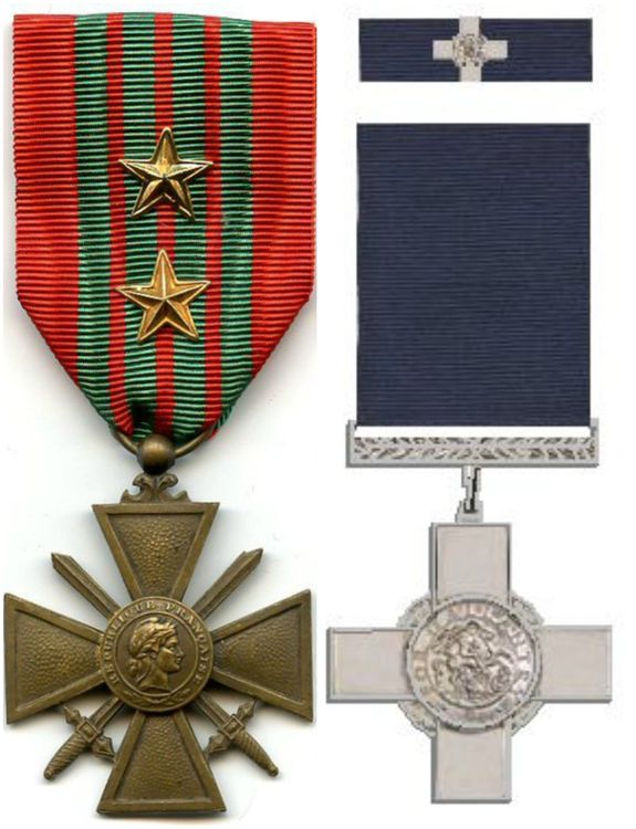 सेंट जॉर्ज क्रॉस आणि फ्रान्स सरकारचा वॉर क्रॉस पुरस्कार