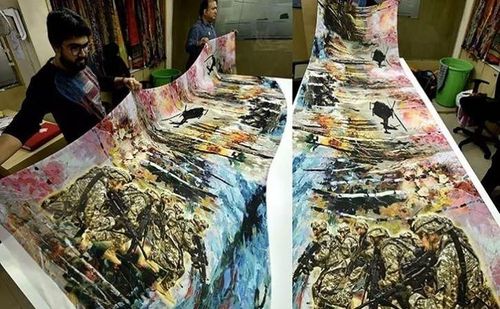 सुरतच्या व्यापाऱ्याने बनवली सर्जिकल स्ट्राईक वर साडी....पण केली एवढी मोठी चूक !!