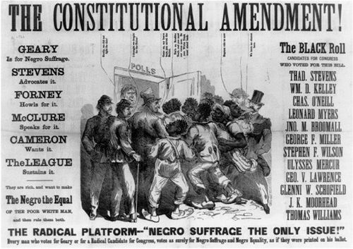 1870 साली आफ्रिकन अमेरिकन पुरुषांना कागदोपत्री मतदानाचा हक्क मिळाला. मात्र हरेक राज्यात ते मतदान करू शकेपर्यंत 1960 उजाडलं.